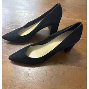 Marc Fisher Claire Black Suede Leather Heels SZ 10M in EUC!